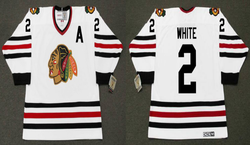 2019 Men Chicago Blackhawks #2 white white CCM NHL jerseys